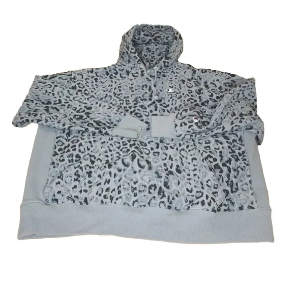 Champion Reverse Weave Hoodie Sweatshirt Adult 3X Animal Print Gray Leopard - Picture 7 of 12